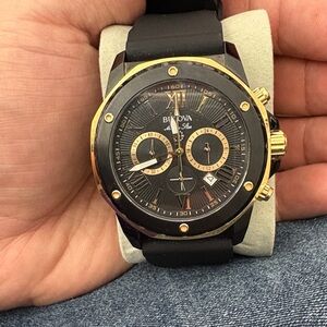 Bulova Marine Star Black Chronograph Dial